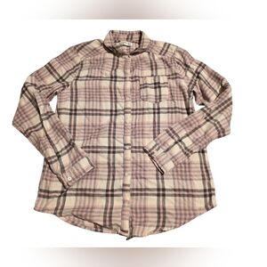 Abercrombie Kids Girl's Pink Plaid Flannel Button-Up Shirt Size 15/16 EUC